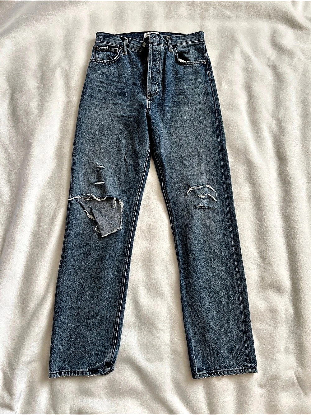 AGOLDE 90's Pinch Waist High Rise Straight Jeans Blue Waist 26